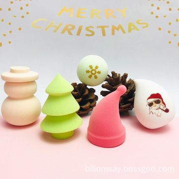 Blender Snowman Christmas Tree Makeup Sponge